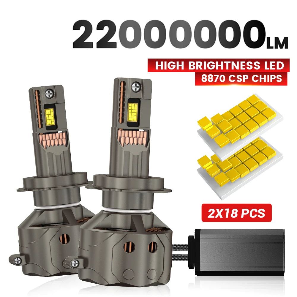 2200000LM H7 Canbus H4 LED Headlight Bulbs 10000W H11 H1 9005 HB3 9006 HB4 9012 HIR2 Turbo
