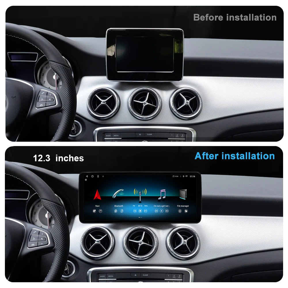 10.33 "/12.3" Android 14 for Mercedes Benz A Class CLA GLA W176 2012 - 2018 Car Radio Vide