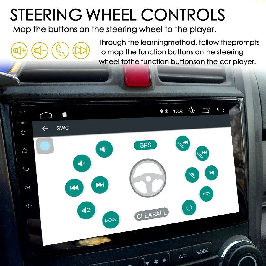 Car Radio For CR-V HONDA Crv 2010 128GB AI Voice Wireless CarPlay 2Din Radio Car GPS Navig