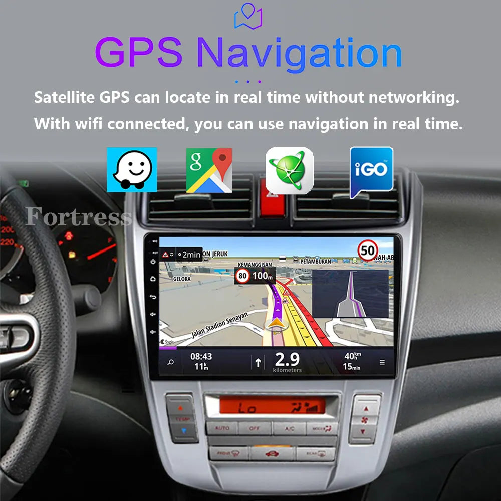 Car Radio Android 16 Carplay Multimedia Player For Honda City 2008 2009 2010 2011 2012 201