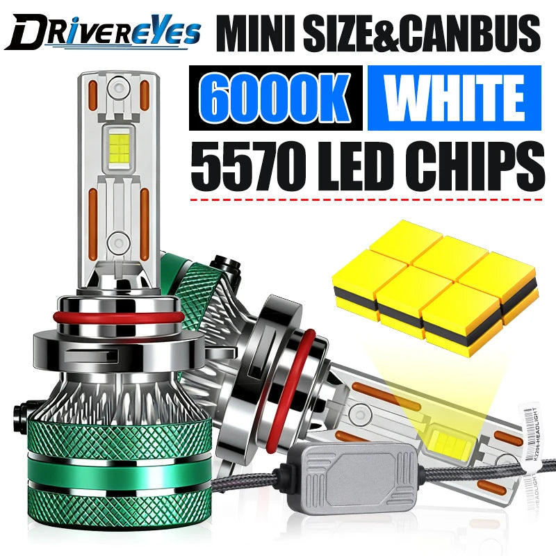 Ultra Bright 9005 9012 LED Headlight H7 H4 H11 H3 H8 H1 9006 HB3 HB4 HIR2 H9 Turbo 5570 CS