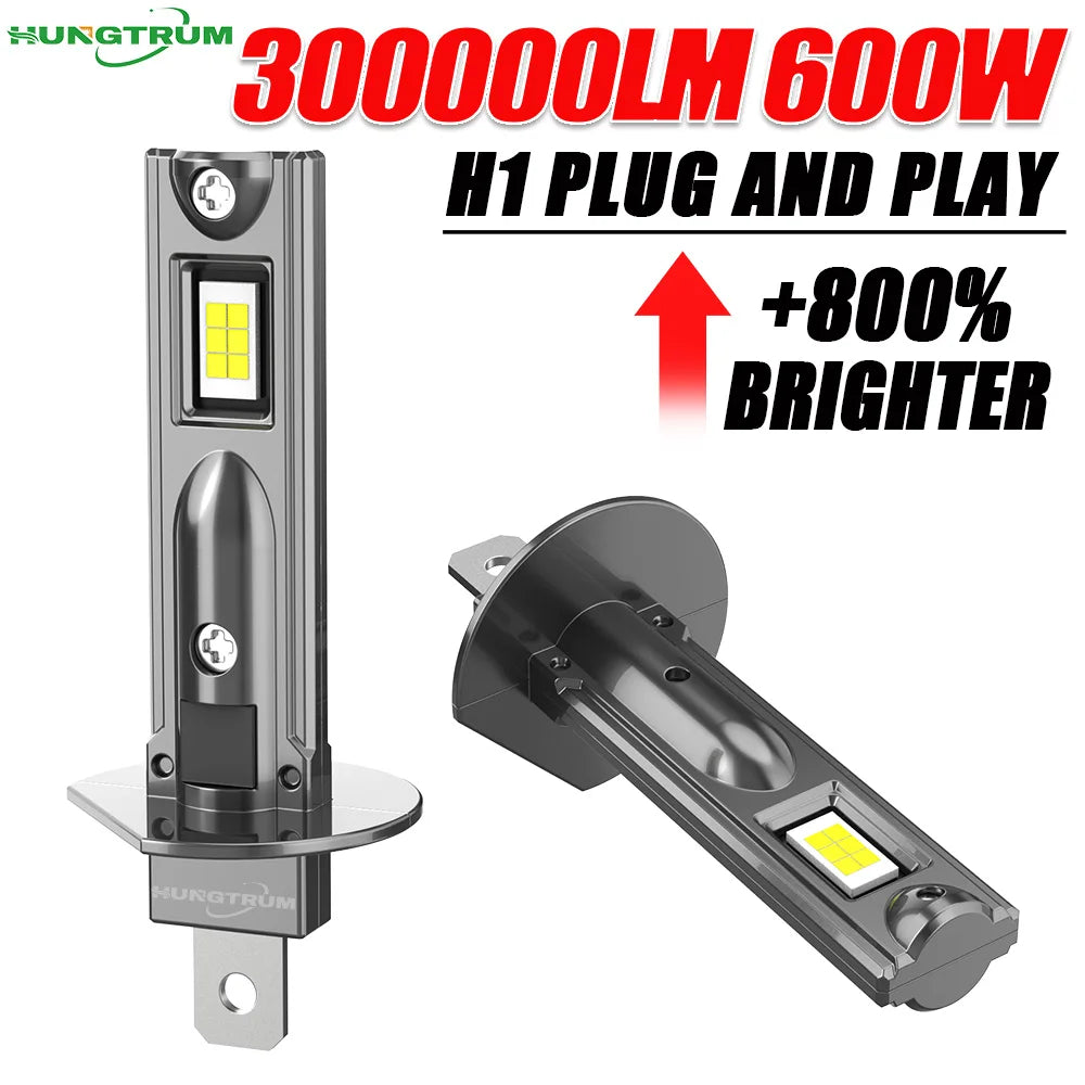 Ampoule H1 Led Bulb 30000LM Super Bright Spotlights Light for Car 6000K Plug And Play Auto