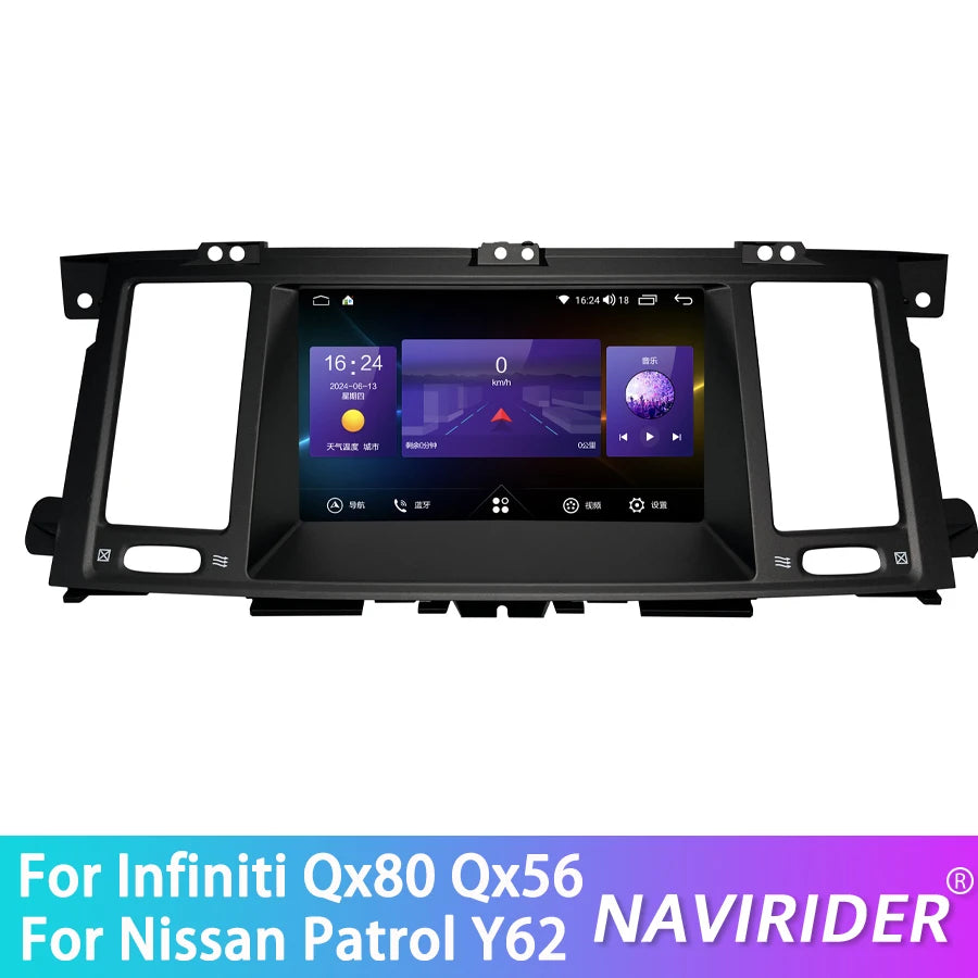 8'' DSP GPS Navi Car Radio 4G Android 15 For Infiniti Qx80 Qx56 For Nissan Patrol Y62 2010