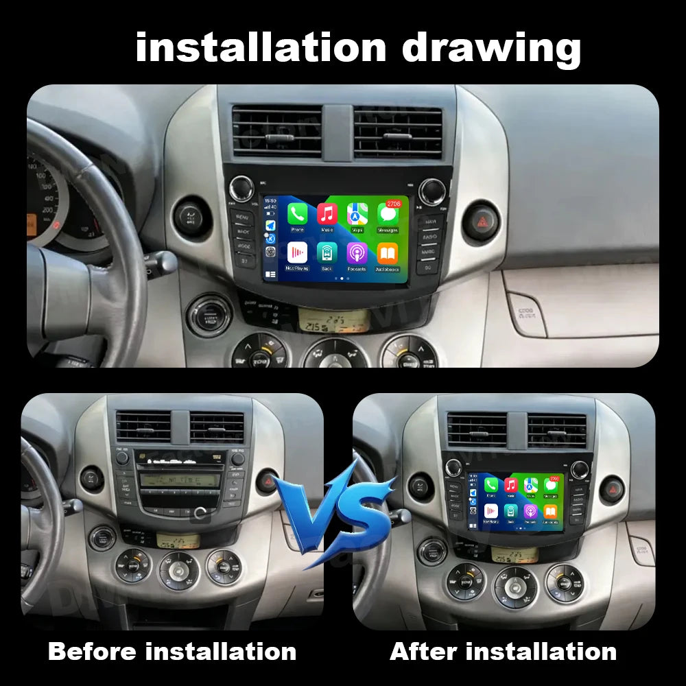 Car Radio Multimedia Touch Screen Player for Toyota RAV4 2006 - 2012 Android Auto Wireless