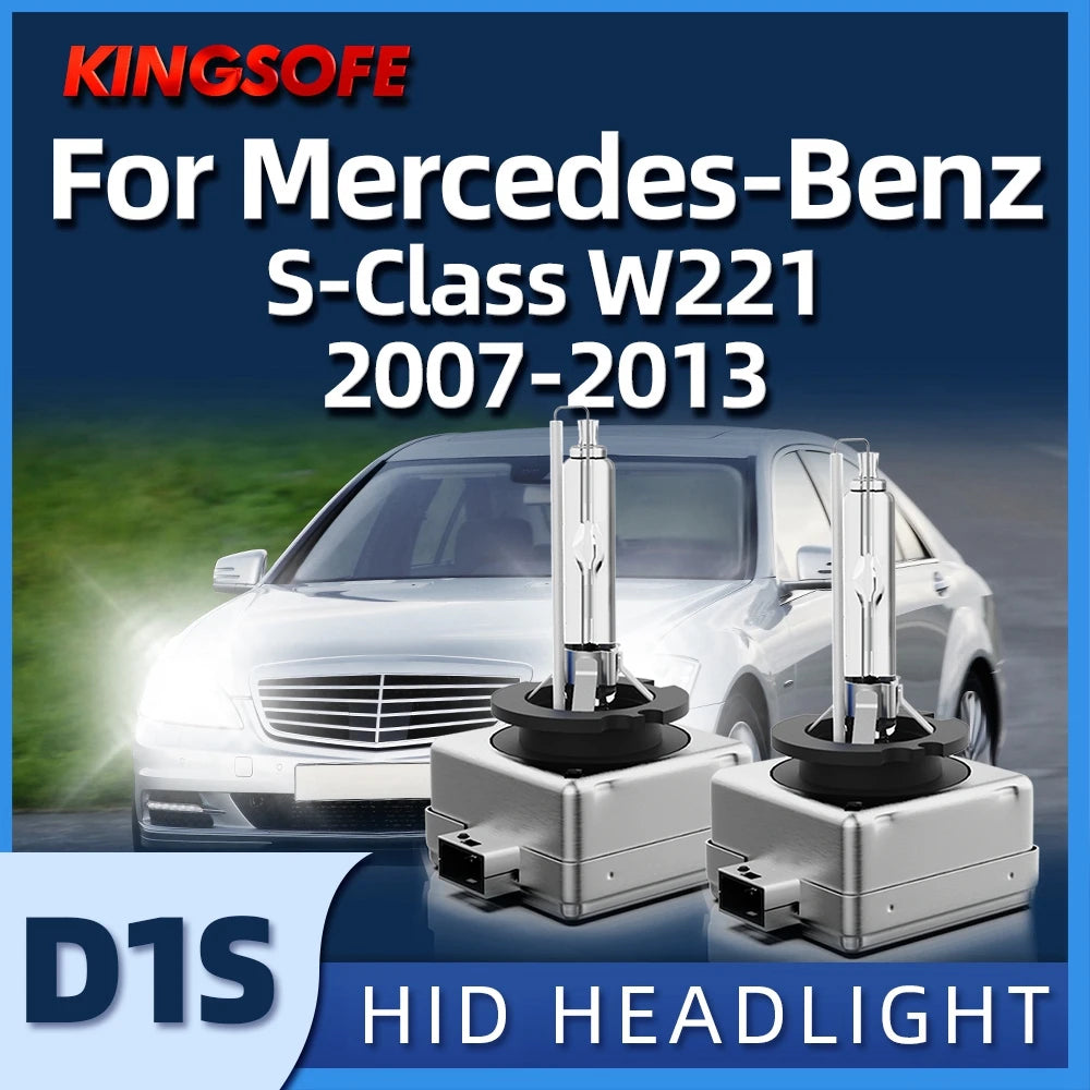 Hid Auto Xenon Headlight D1S 6000K High Beam Low Beam Fit For Mercedes-Benz S Class W221 2