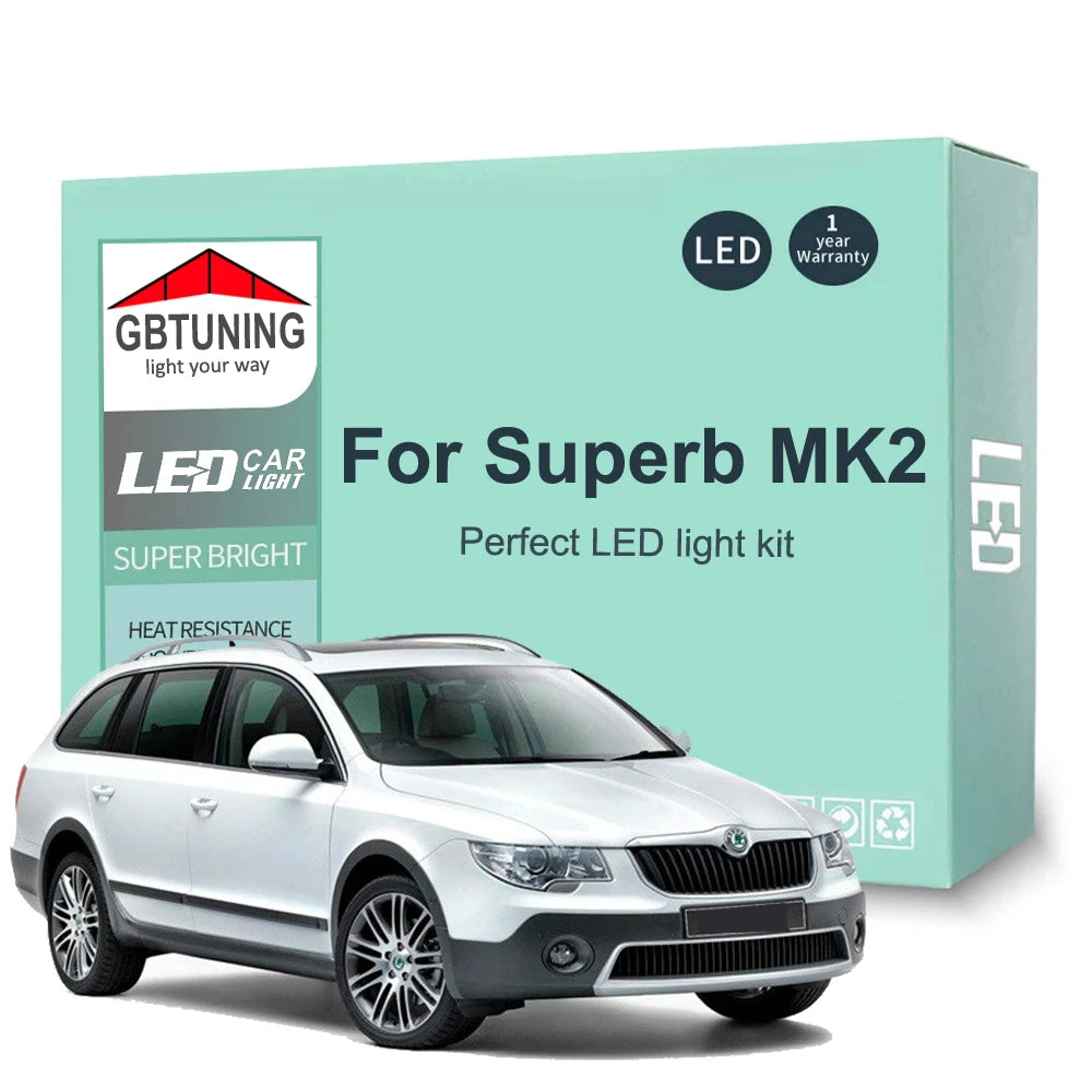 LED Interior Light Kit for Skoda Superb MK2 Sedan Combi 3T4 3T5 - Canbus Error-Free Bulbs | AUTOKITSHOP