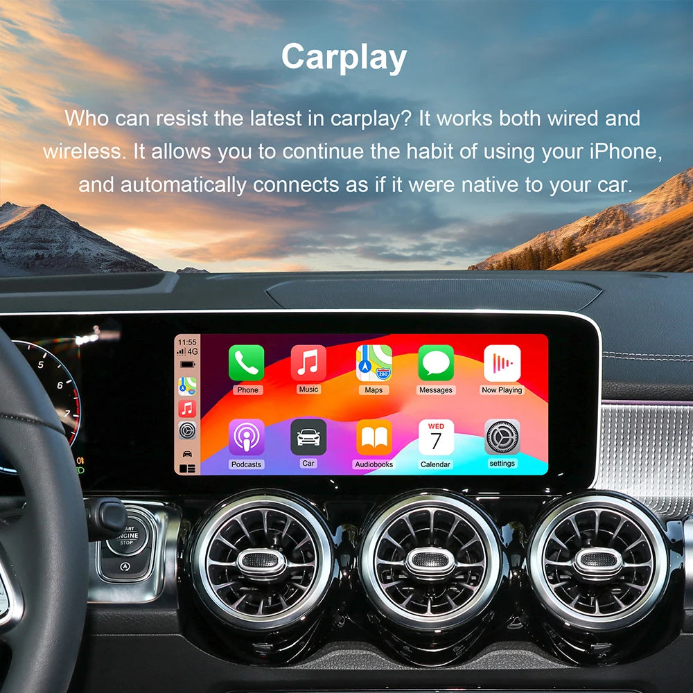 Wireless CarPlay Android Auto for Mercedes Benz A CLA GLA C-Class W205 GLC 2015-2018 with  | AUTOKITSHOP