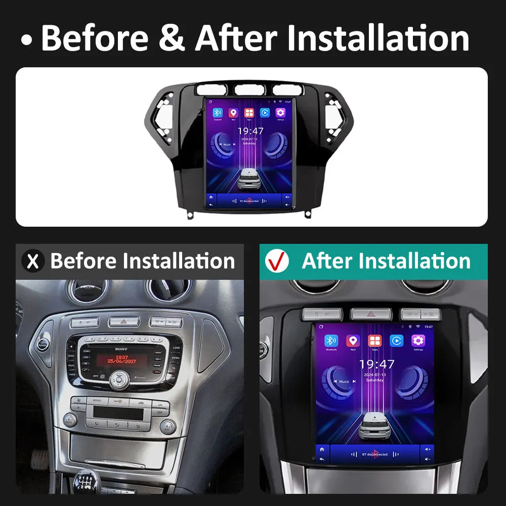GPS Navigation Android 14 for Ford Mondeo 2007 - 2010 Car Multimedia Video Radio Player Wi