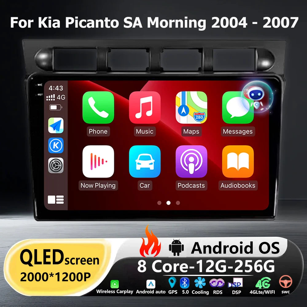 Android 16 Auto For Kia Picanto SA Morning 2004 - 2007 Car Radio Multimidia Video Player G