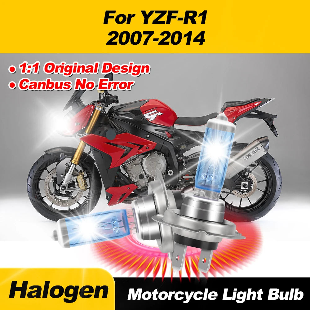H7 100W Motorcycle Halogen Headlight Bulbs 20000LM Moto Lamps 12V For Yamaha YZF-R1 2007 2