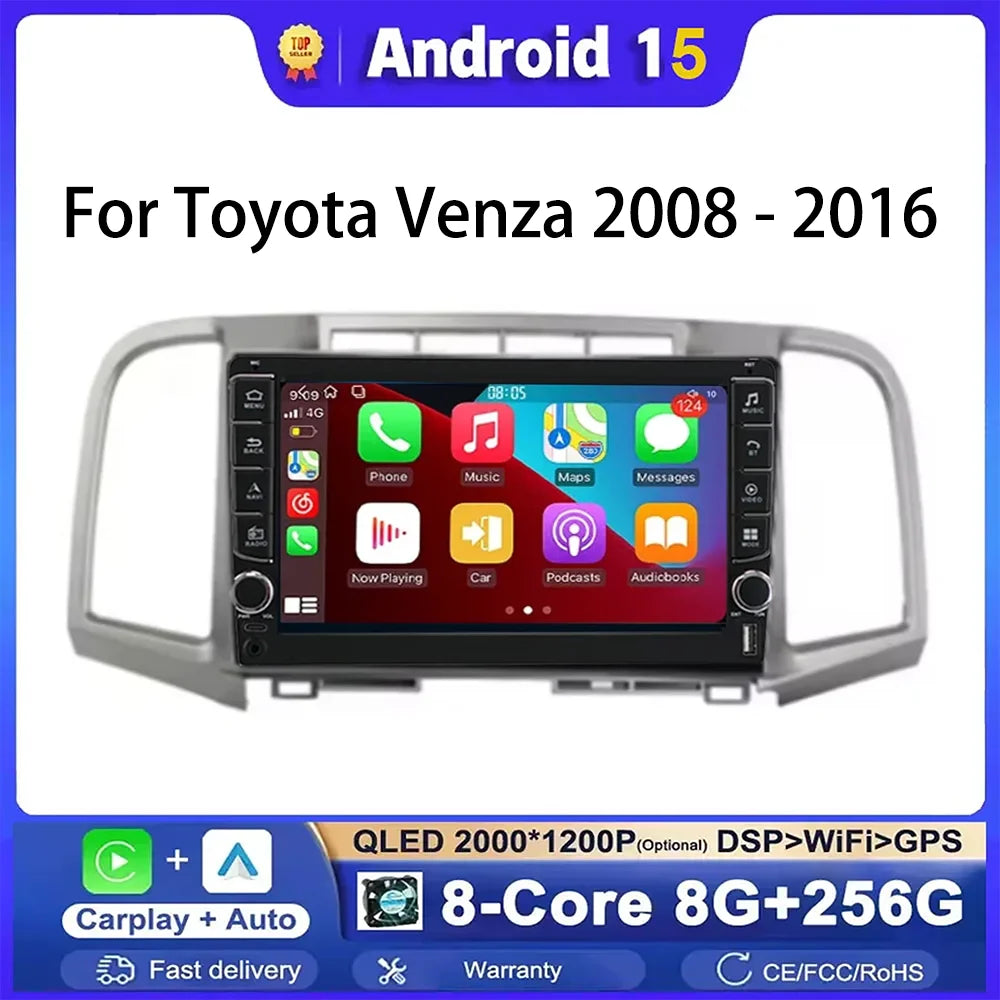 Android 15 Car Radio For Toyota Venza 2008 - 2016 GPS NAVI BT 2DIN 4G WIFI Multimedia Ster | AUTOKITSHOP