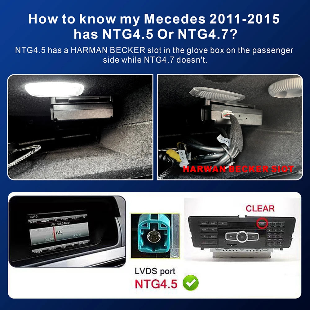 upgrade Wireless Carplay Android Auto For Mercedes NTG4.5 Becker W177 Benz W204 A B C E G  | AUTOKITSHOP