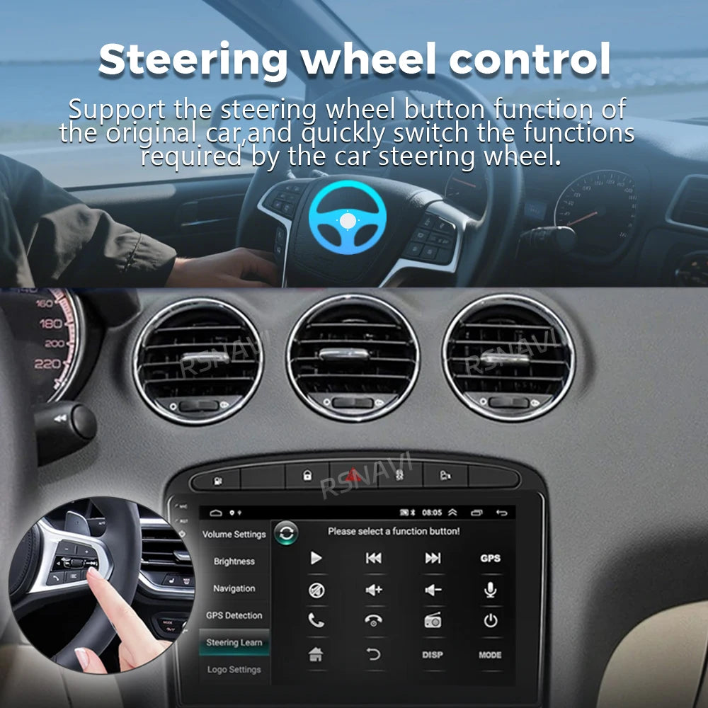 Android 16 For Peugeot 308 308SW 408 2012-2020 2K QLED Stereo Car Radio Multimedia Video P