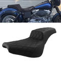 Black Two Up Motorcycle Complete Seat Driver & Passenger Cushion For Harley Softail Street Bob F - Automotive LED Light