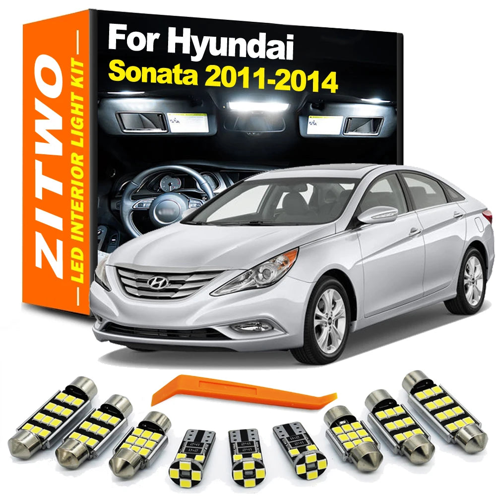 ZITWO 14Pcs LED Bulb Interior Map Dome Reading Light Kit For Hyundai Sonata MK6  for Hyundai MK6 - Canbus LED Car Light