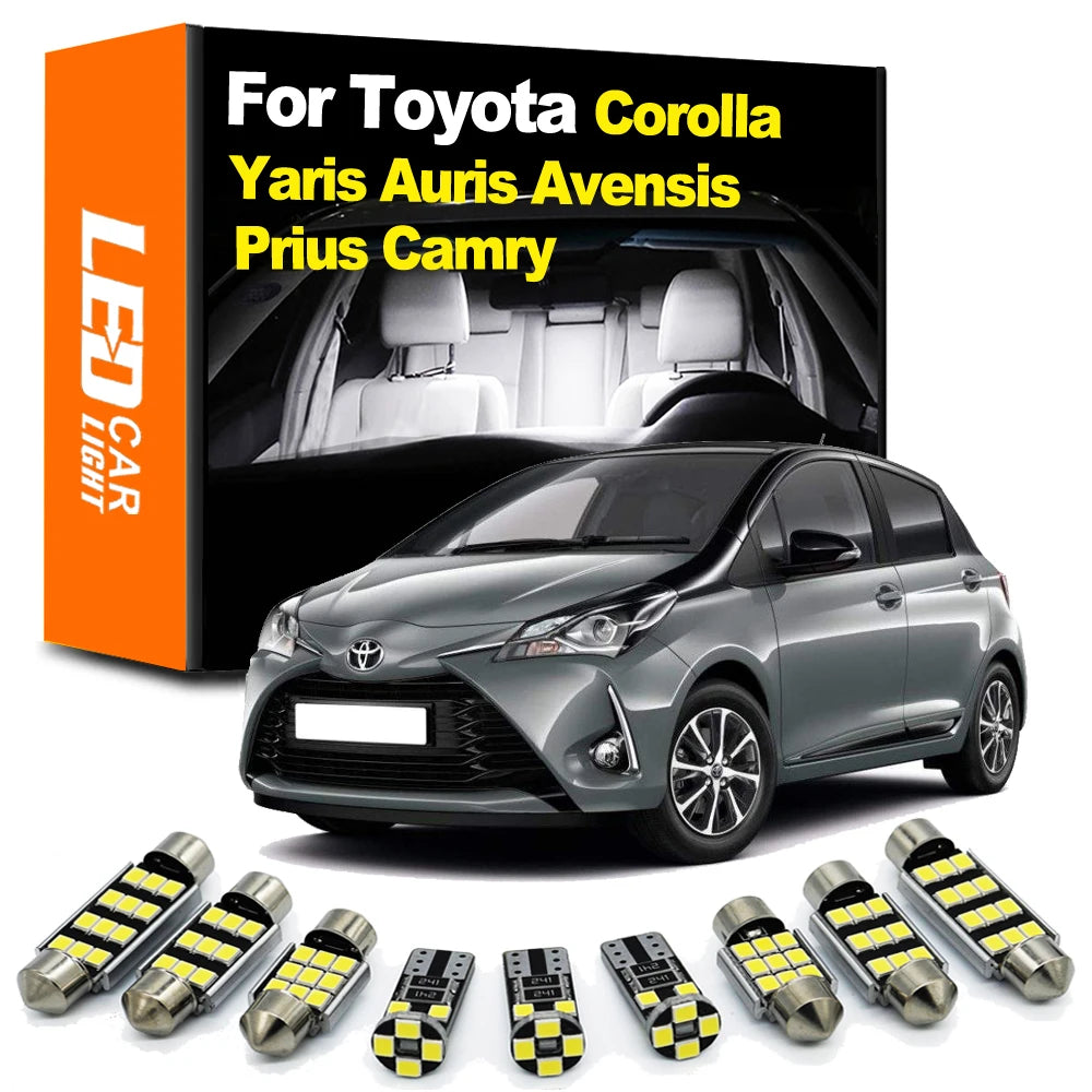 LED Interior Light Kit for Toyota Corolla E12 E120 Auris E150 Prius 20 30 ZVW30 Yaris Camry Avensis T22 T25 T27 Avalo...