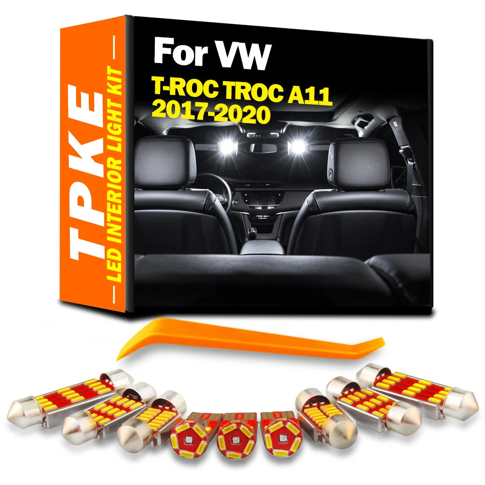 9-Piece LED Interior Light Kit for Volkswagen VW T-ROC TROC T ROC A11 - Canbus Error-Free Bulbs | AUTOKITSHOP