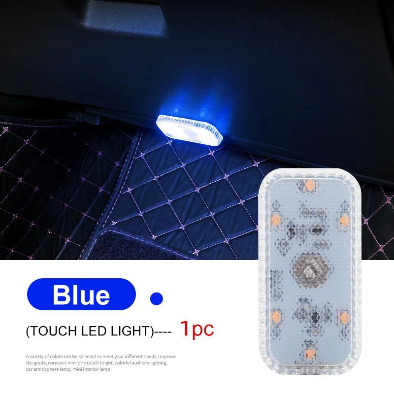 LED Touch Lights Small Wireless Car Interior Lights Auto Design Roof Reading Lamp For Storage Box Wireless Magnetic USB Charging
