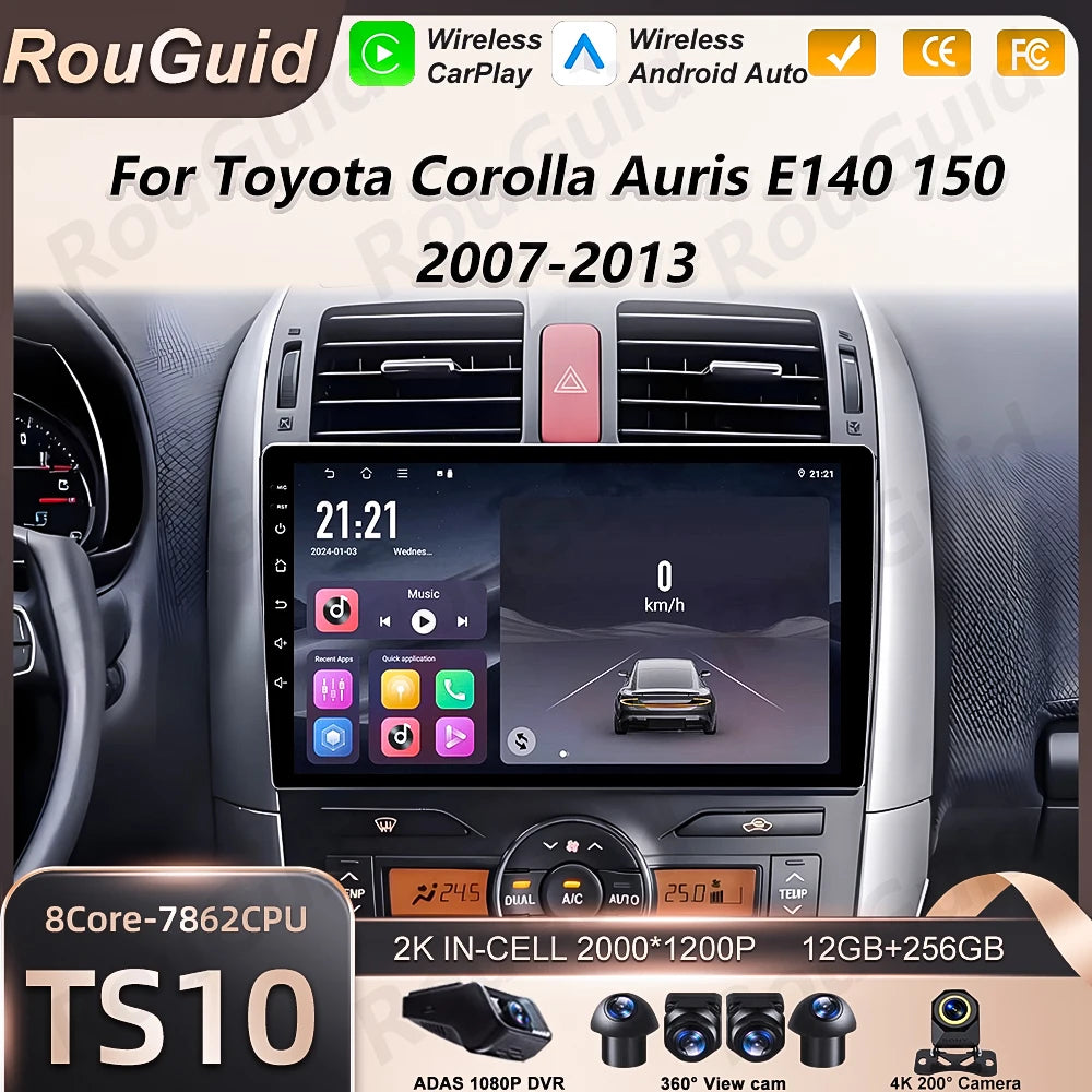 Android 16 Auto Car Radio For Toyota Corolla E140 E150 Auris 2005 - 2013 GPS Navigation Ca | AUTOKITSHOP