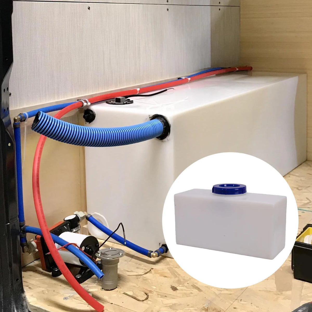 3 Gallons/5 Gallons RV Water Storage Tank Heat Cold Resistant PE Fresh Water Tank for Trailer Bo - Automotive LED Light