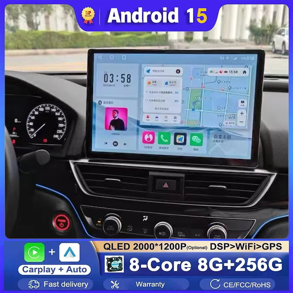 13.3'' Android 15 For Honda Accord 10 2018 2019 2020 Stereo GPS Car Multimedia Video Playe | AUTOKITSHOP