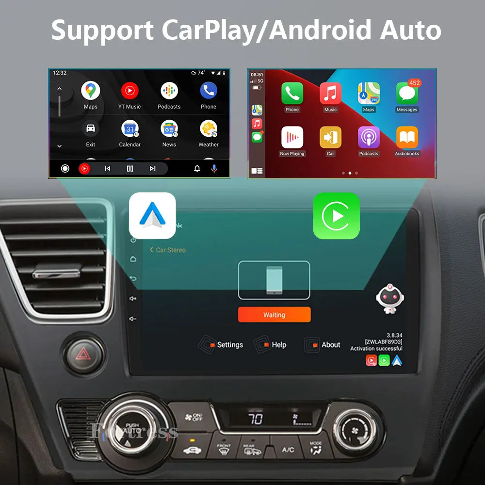 Car Radio Android 16 For Honda Civic 9 2013 2014 2015 2016 Video Player Qualcomm Multimedi