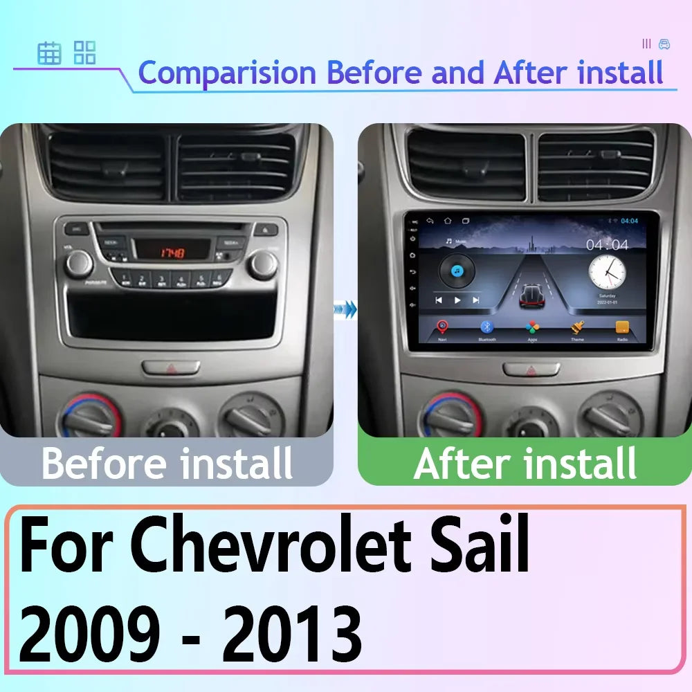Android 15 For Chevrolet Sail 2009 2010 - 2013 Carplay Multimedia Car GPS Player Navigatio