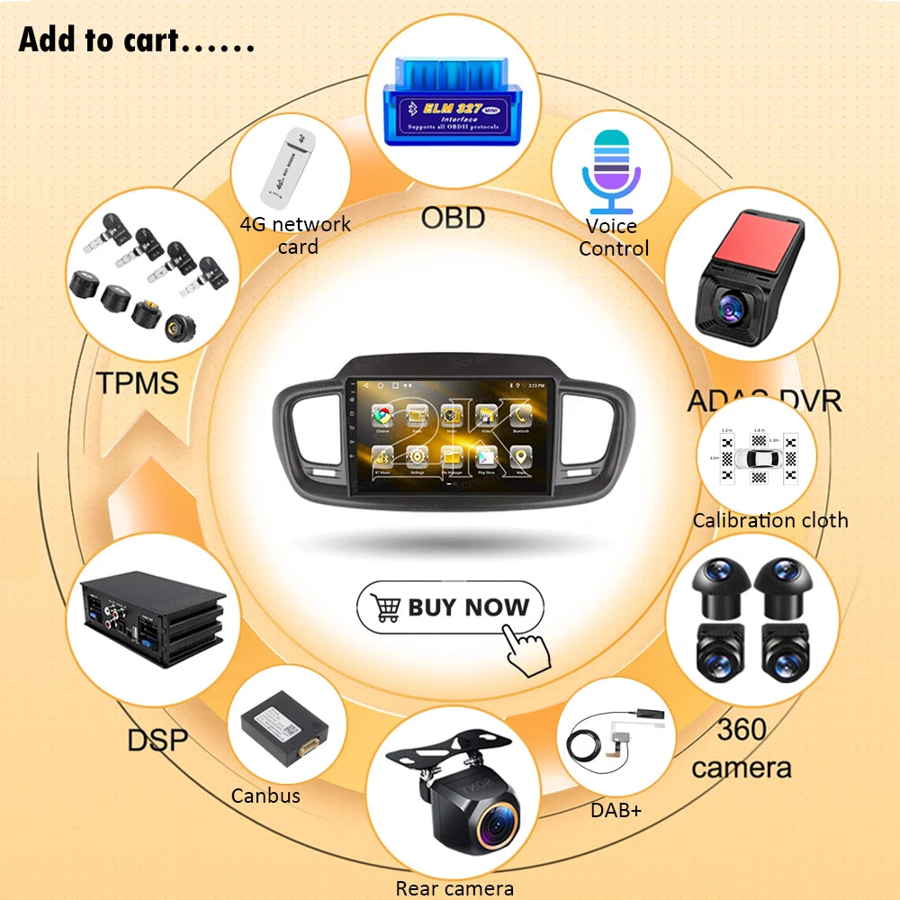 Android 16 For Kia Sorento 3 2015 2016 2017 2018 Carplay Auto Car Radio Multimedia Video P | AUTOKITSHOP