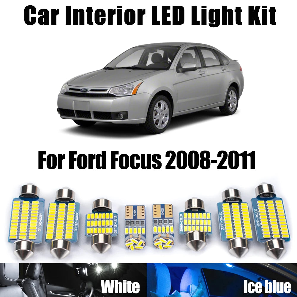 14-Piece LED Interior Light Kit for Ford Focus - Canbus Error-Free Bulbs | AUTOKITSHOP