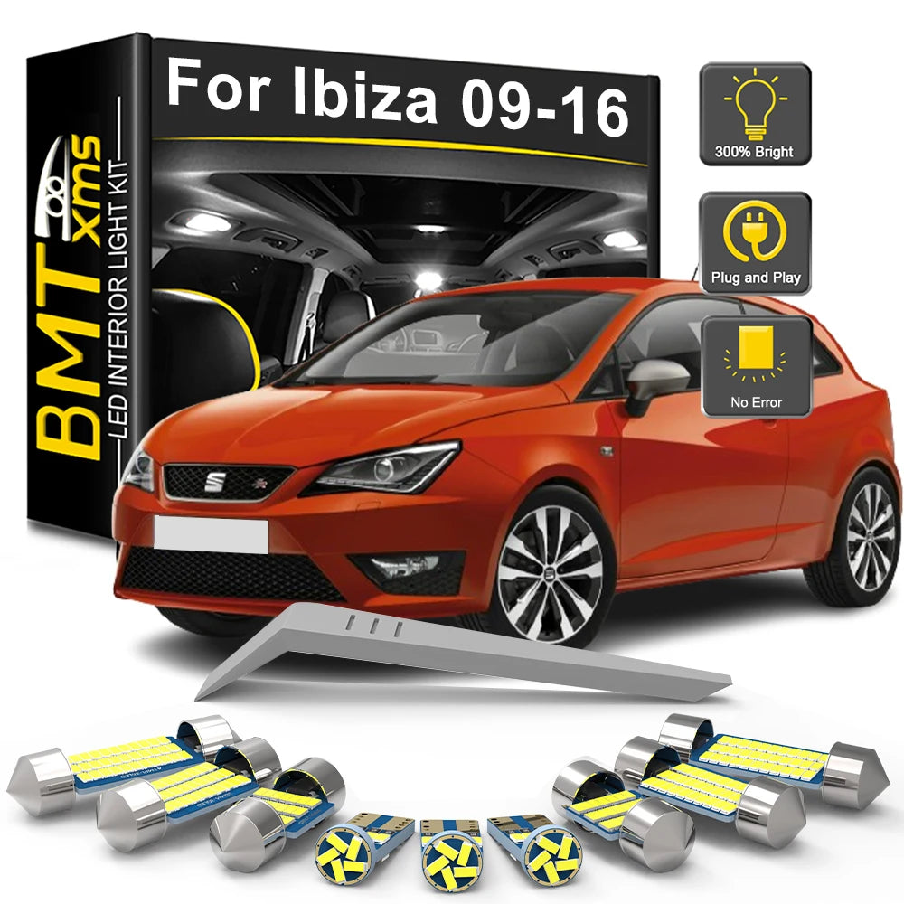14-Piece LED Interior Light Kit for Seat Ibiza 6J 6P - Canbus Error-Free Bulbs | AUTOKITSHOP