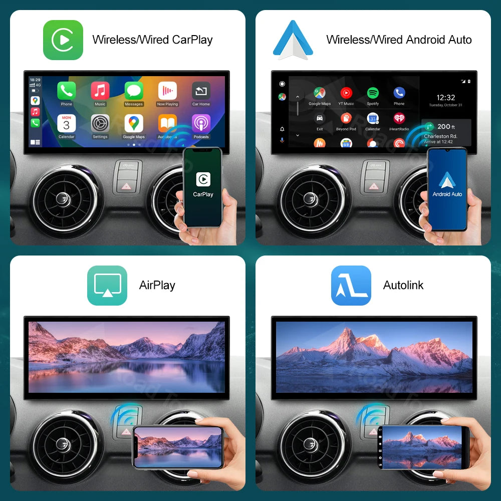 EU RoadTop 12.3 inch Ultra-thin IPS Screen For Audi A1 2012-2018 Wireless CarPlay Multimed