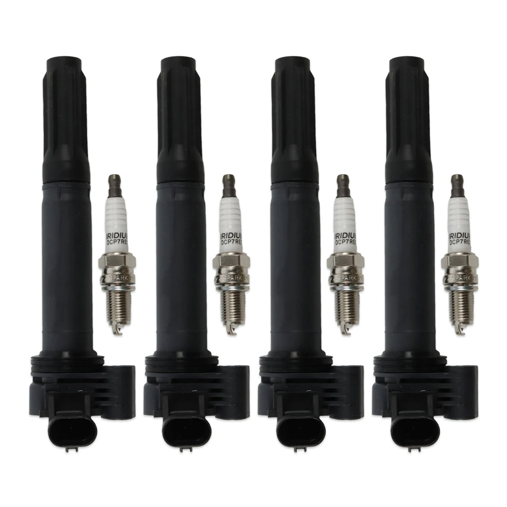 SINOCMP 4pcs ignition coils+ 4pcs Iridium Spark Plugs for Fiat 500 2012-2017 UF649+97637 C