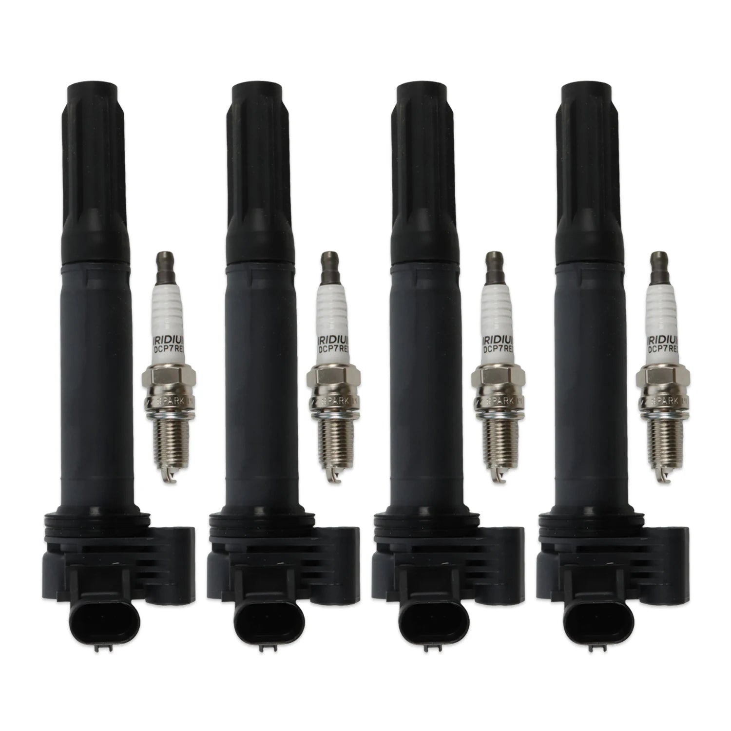 SINOCMP 4pcs ignition coils+ 4pcs Iridium Spark Plugs for Fiat 500 2012-2017 UF649+97637 C