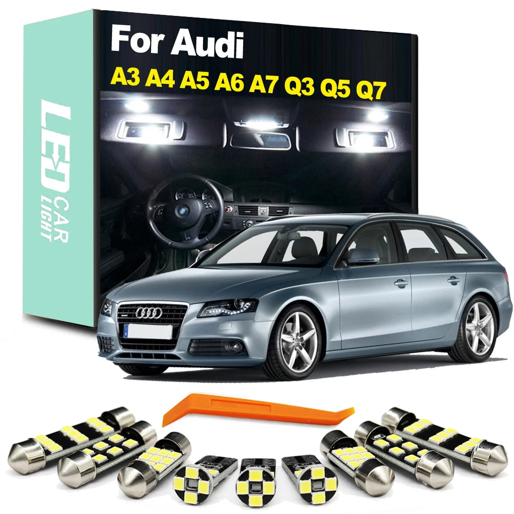 LED Interior Light Kit for Audi A3 8L 8P 8V A4 B5 B6 B7 B8 A5 A6 C5 C6 C7 A7 Q3 8U Q5 8R Q7 4L Accessories - Canbus E...