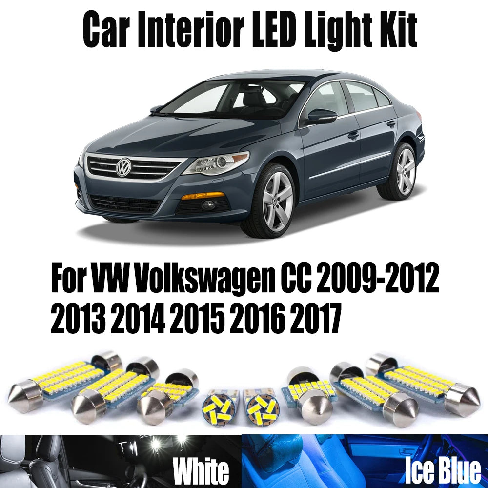 LED Interior Light Kit for VW Volkswagen CC 2009- 2013 - Canbus Dome Map Door Trunk Bulbs | AUTOKITSHOP