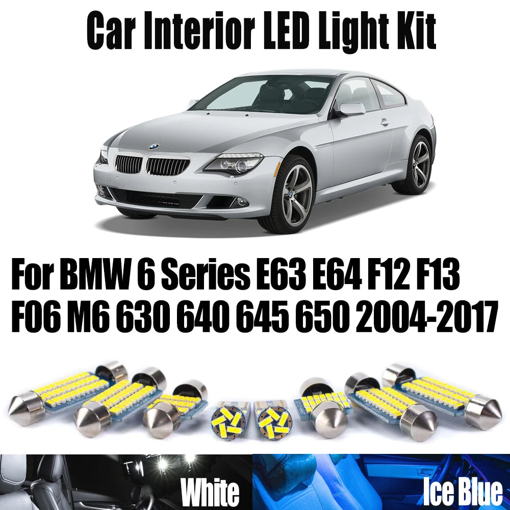 LED Interior Light Kit for BMW 6 Series E63 E64 F12 F13 F06 M6 630 640 645 650 2004- 2016 - Canbus Dome Map Door Trun...