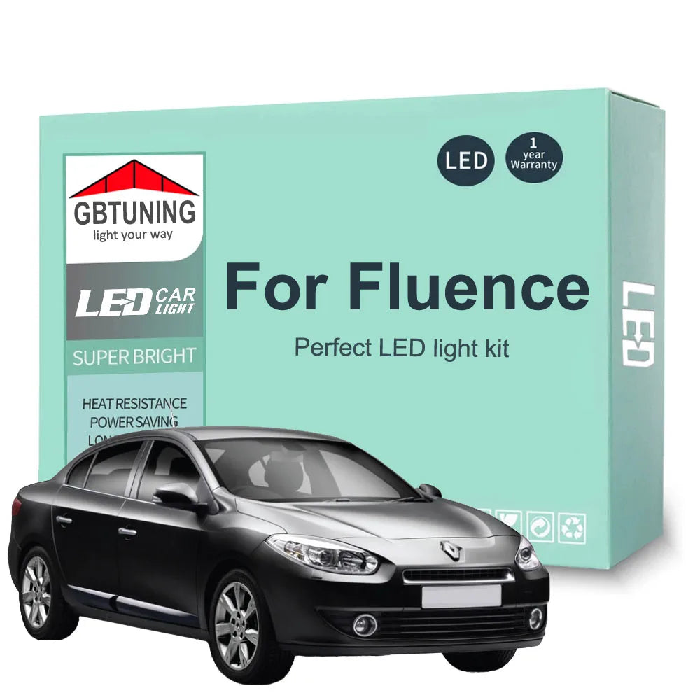 12-Piece LED Interior Light Kit for Renault Fluence - Canbus Error-Free Bulbs | AUTOKITSHOP