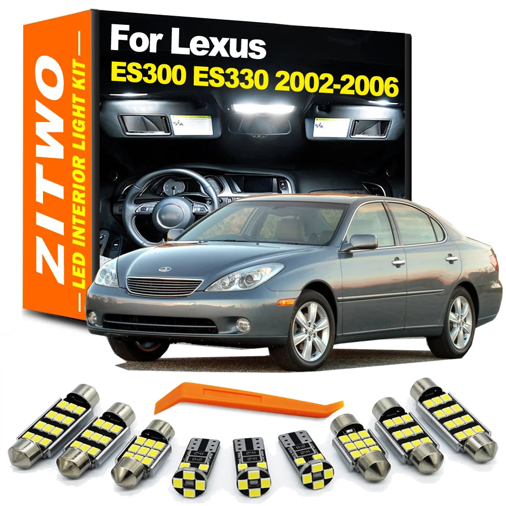 ZITWO 16Pcs LED Bulb Interior Dome Reading Door Trunk License Plate Light Kit For Lexus ES ES300 ES330 2002 2003 2004 2005 2006