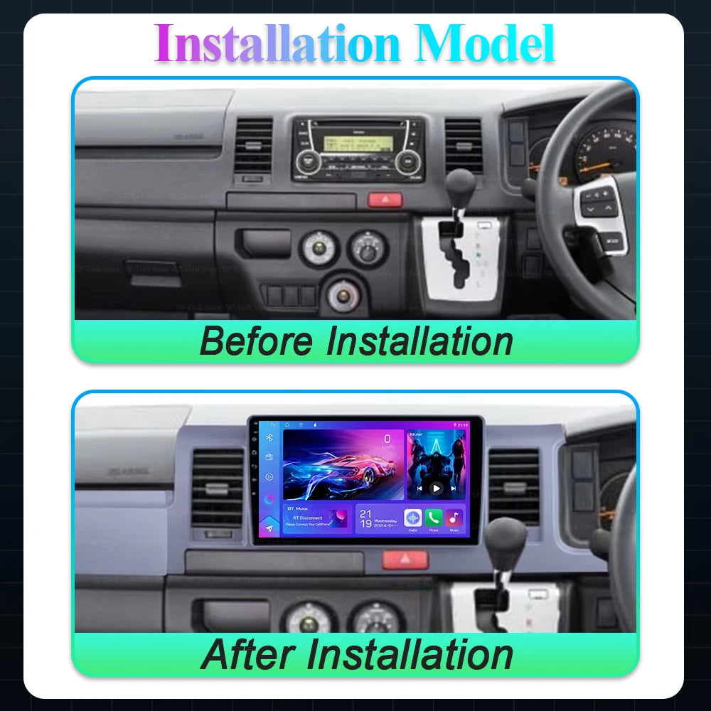 Android 16 For Toyota Hiace H200 2010 2011 2012 2013 2014 2015 2016 2017 2018 Rhd Multimed | AUTOKITSHOP