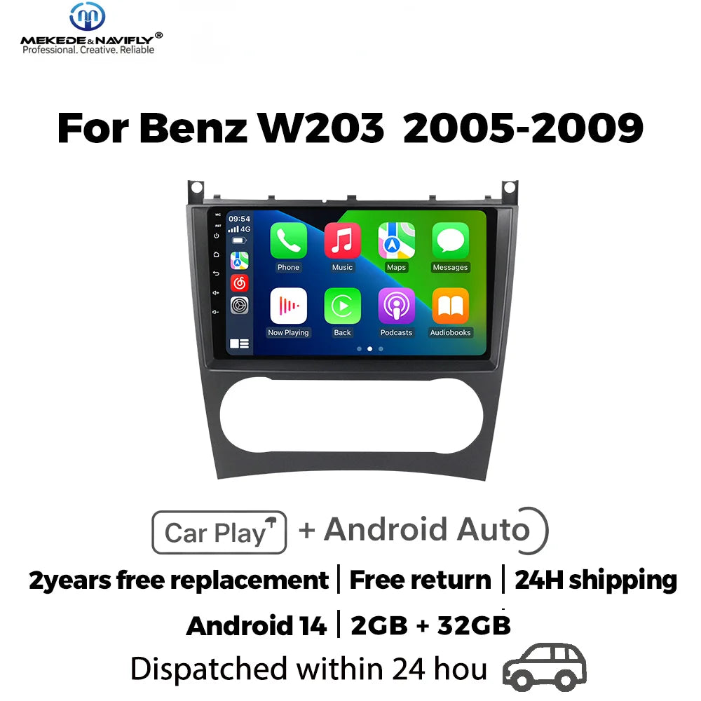 IPS Touch Screen 9inch Car Radio ForMercedes Benz C-Class W203/CLC W203 2005-2009 Carplay