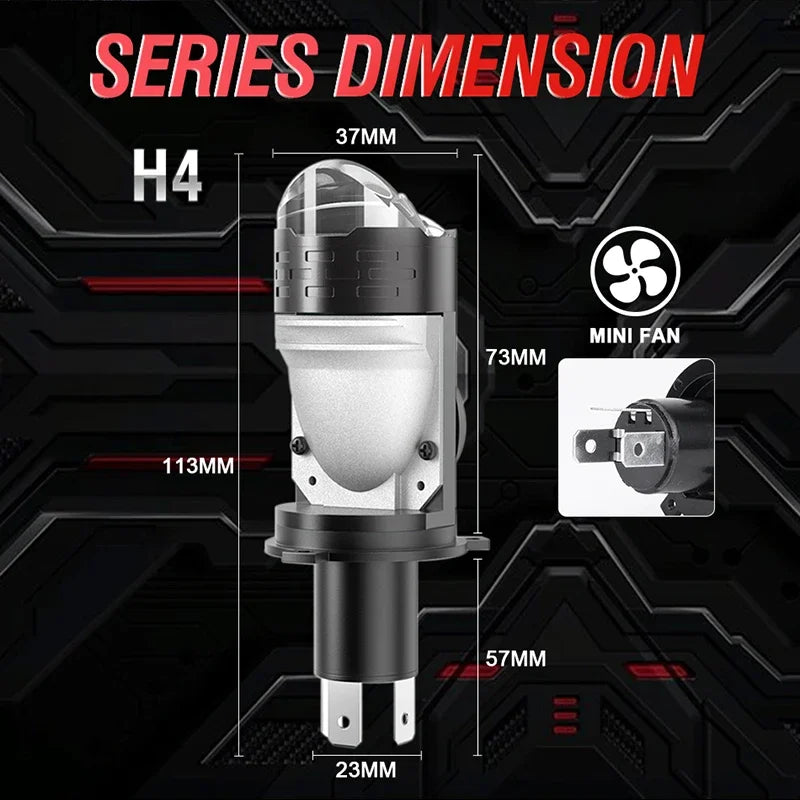H4 Bi Mini LED Projector Lens LHD RHD Car Bulbs Hi/Low Beam Auto Headlight 3800W 5000000LM