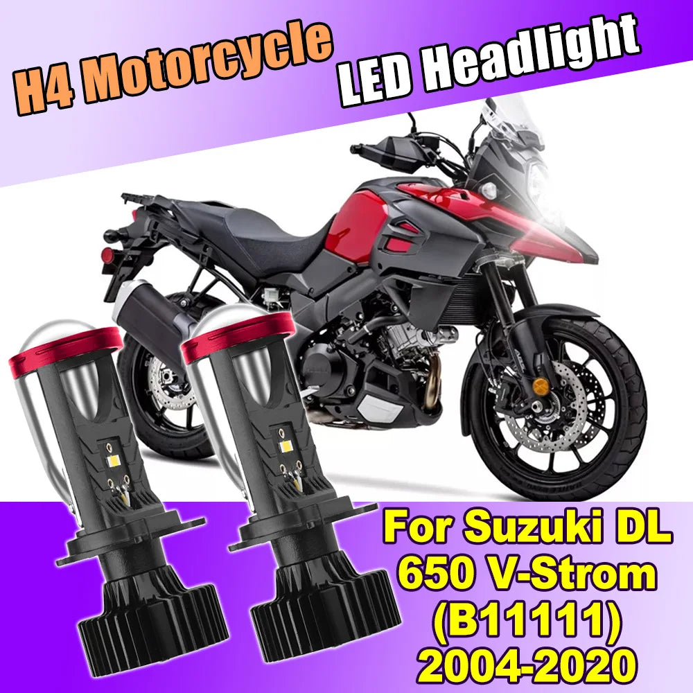 H4 Projector Lens Light Motorcycle Headlight Bulb 30000LM Super Bright For Suzuki DL 650 V
