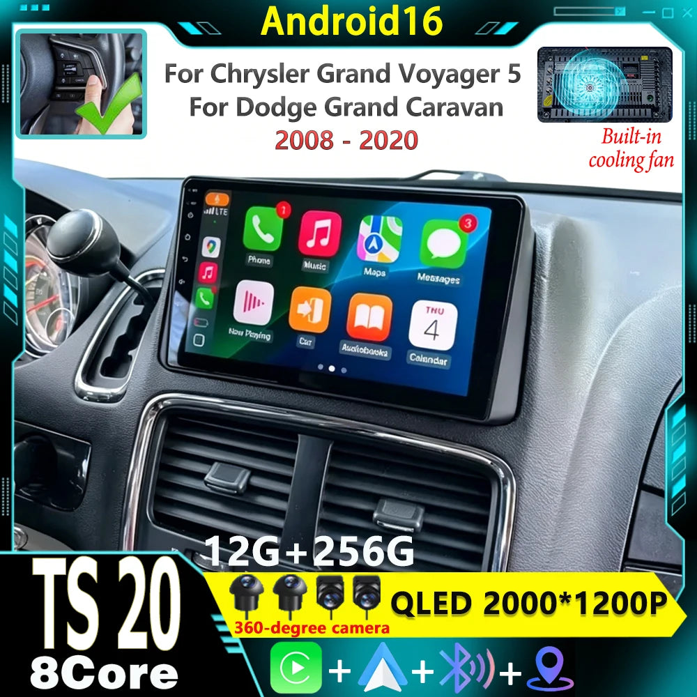 Android16 For Chrysler Grand Voyager 5 2011-2015 For Dodge Grand Caravan 2008 - 2020 Car M
