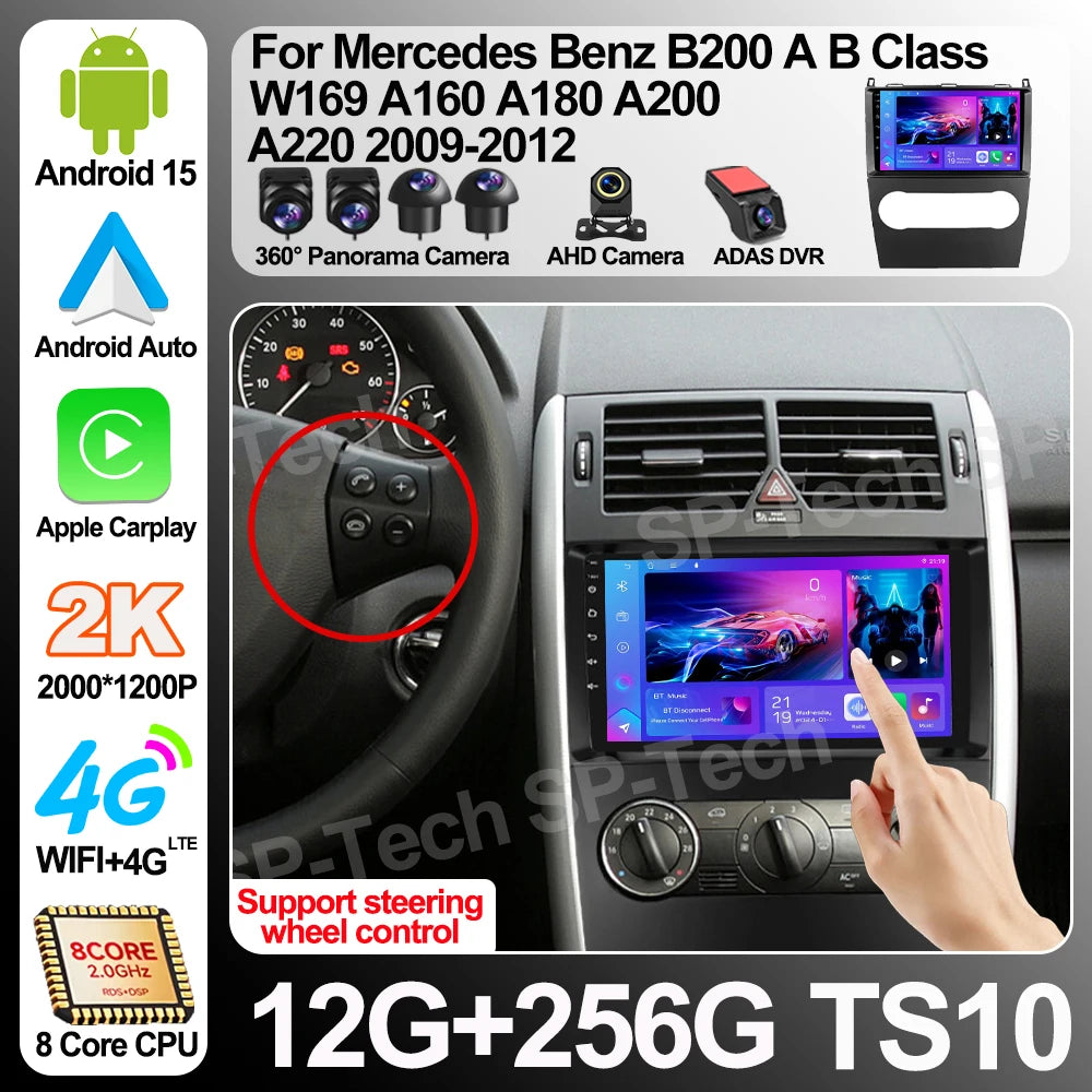 For Mercedes Benz B200 A B Class W169 A160 A180 A200 A220 2009-2012 Android 16 Gps Car Rad | AUTOKITSHOP