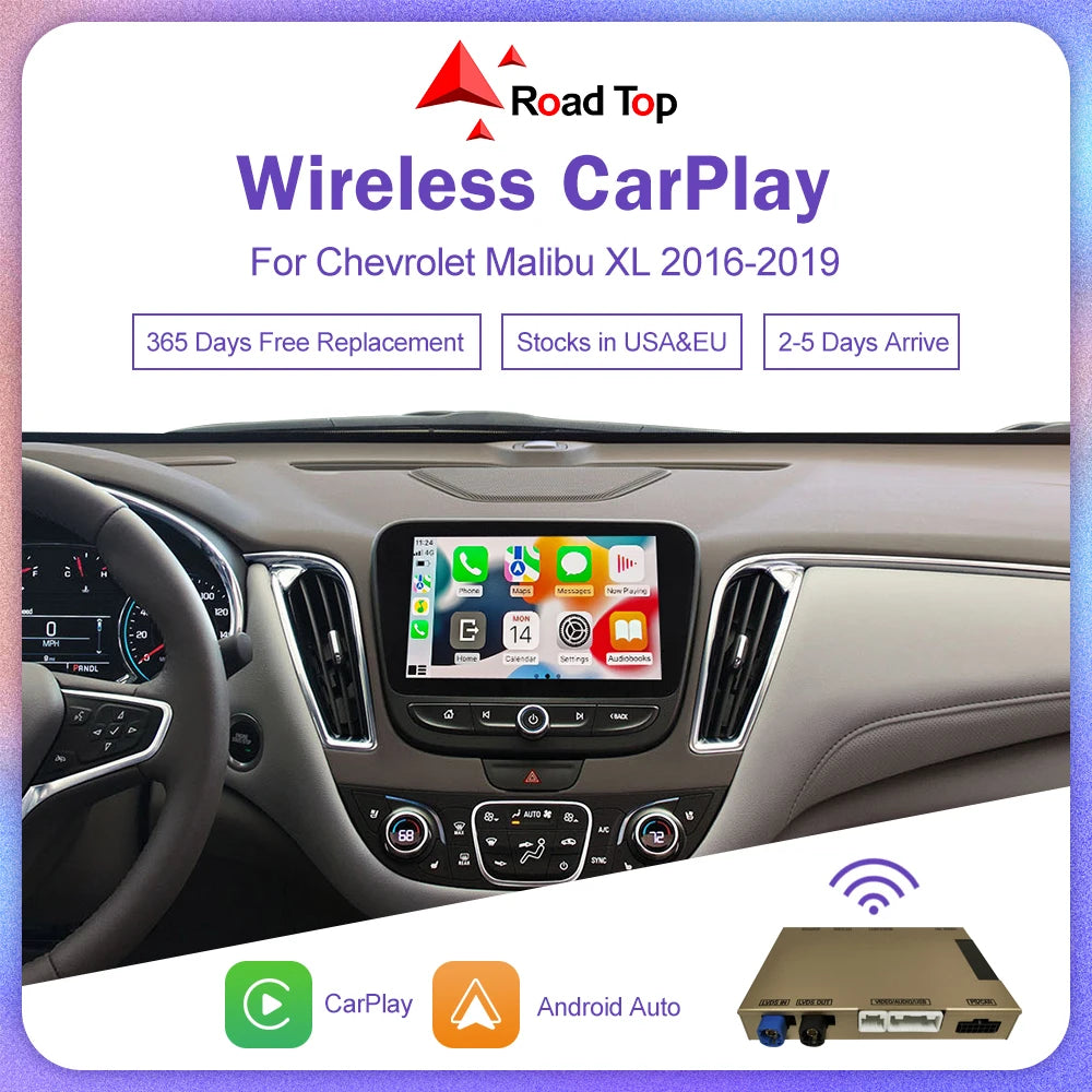 Wireless CarPlay for Chevrolet Malibu XL 2016-2019 8" LCD Screen Android Auto Mirror Link  | AUTOKITSHOP