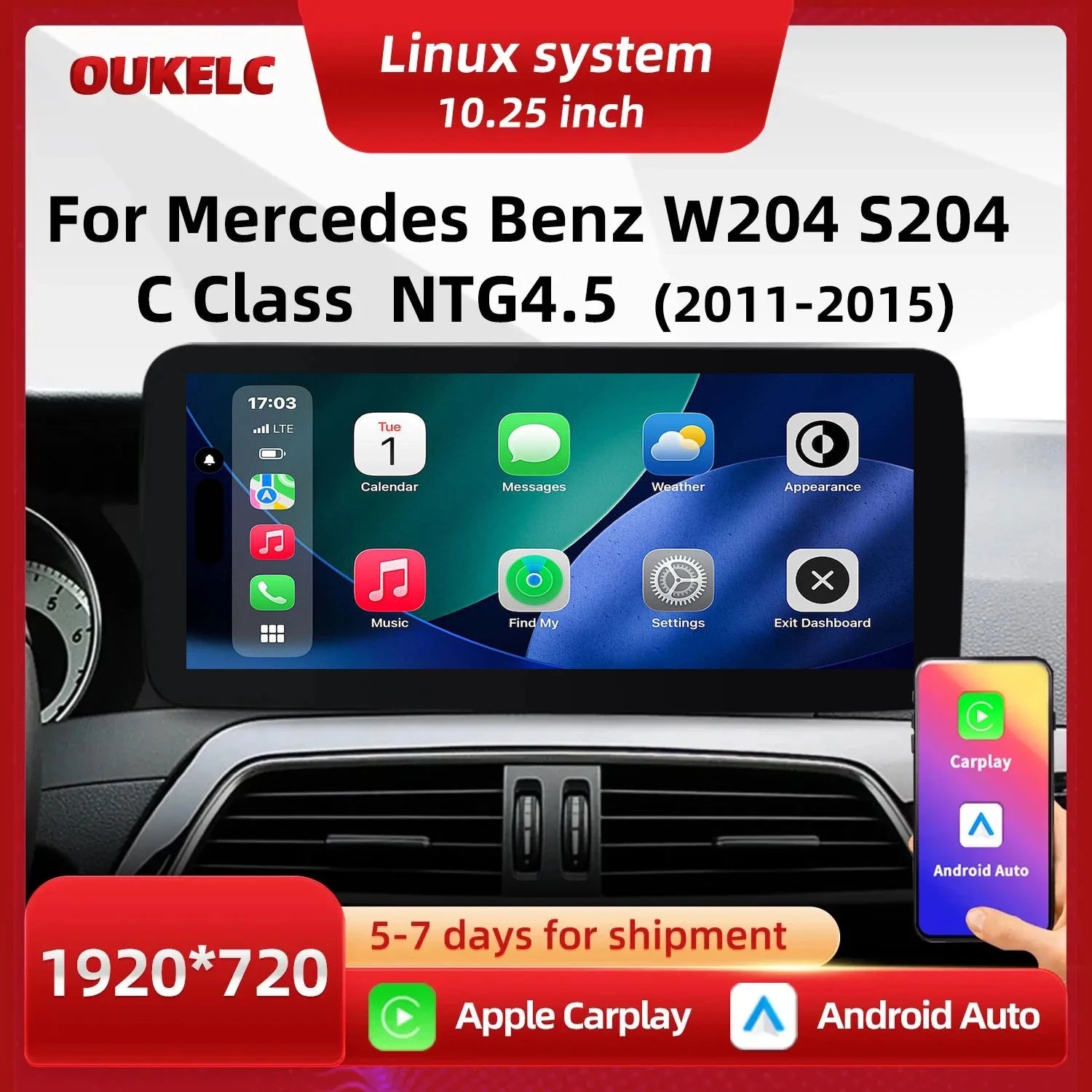 LED Interior Light Kit for Mercedes CClass S204 W204 - Canbus Error-Free Interior Bulbs