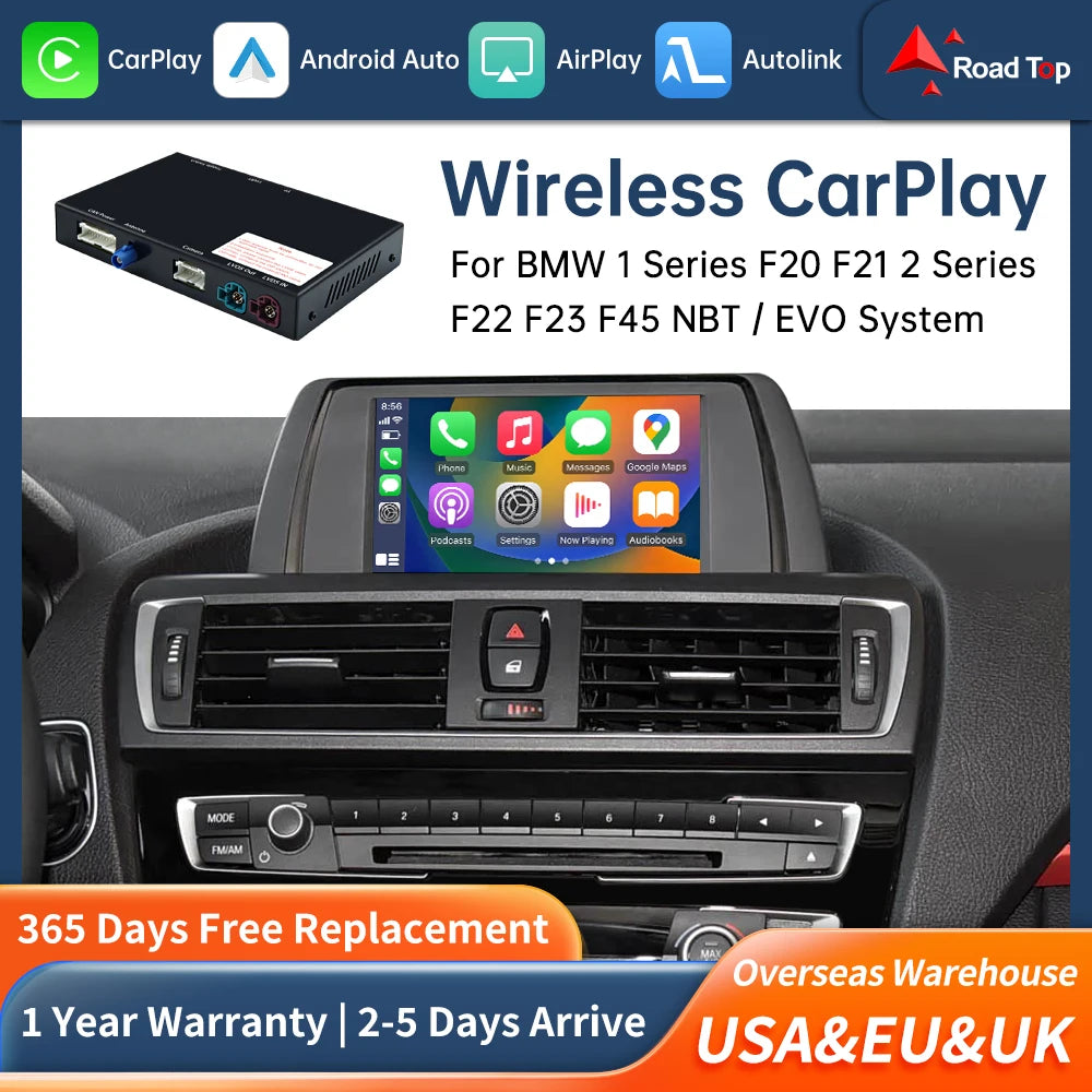 Road Top Wireless Carplay Decoder Interface For BMW 1 2 Series F20 F21 F22 F23 F45 2011-20 | AUTOKITSHOP