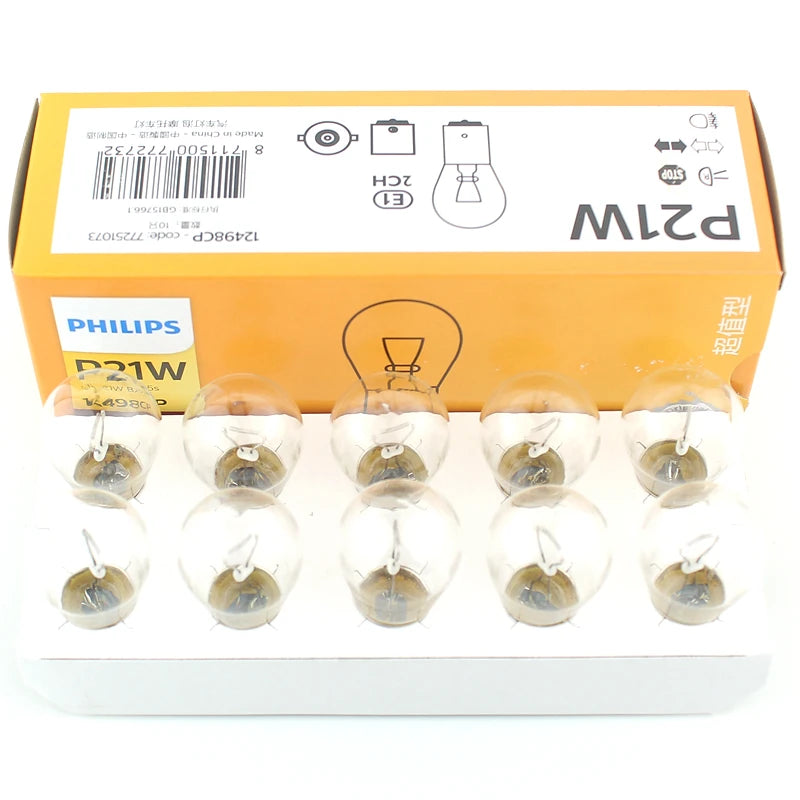 Philips P21W S25 BA15s 1156 Vision Turn Signal Lamps Original Car Fog Bulbs Standard Rever