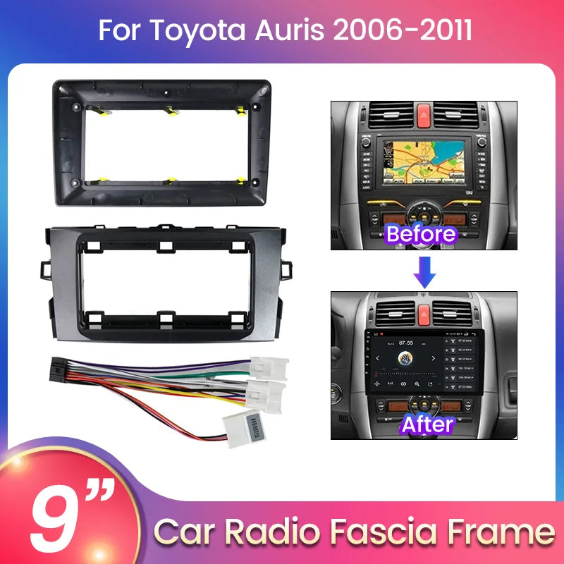 Car Radio Fascia Frame for Toyota Auris E150 2006 2007 2008 2009 2010 2011 2012 Dash Fitti | AUTOKITSHOP