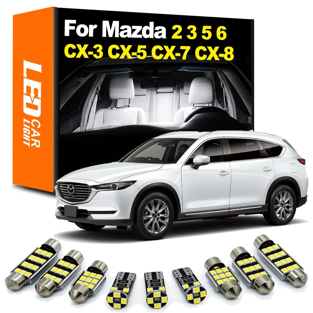 LED Interior Light Kit for Mazda 2 3 5 6 CX-3 CX-5 CX-7 CX-8 CX-9 CX3 CX5 CX7 CX8 CX9 1996-2019 - Canbus Dome Map Doo...